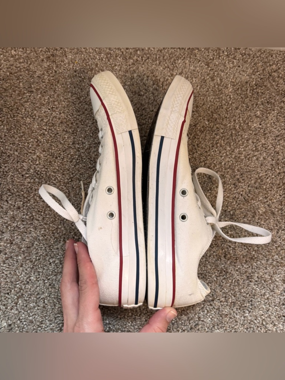 Converse Chuck Taylor Low Top White Canvas Sneakers Size 9 Women - Picture 6 of 8